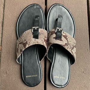 Cole Haan Snakeskin Thong Flat Sandal
